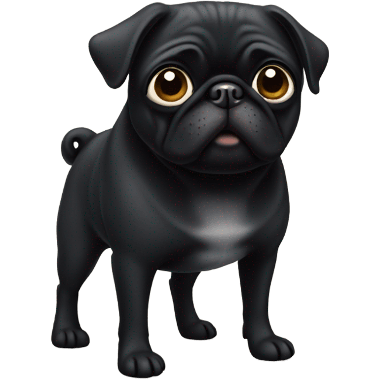 black pug with long legs emoji