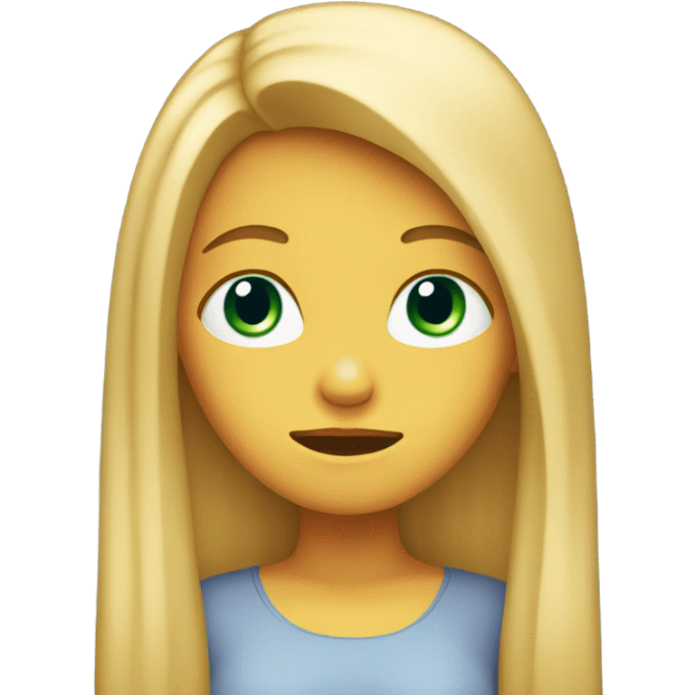 Long straight blonde hair girl sleepy face emoji