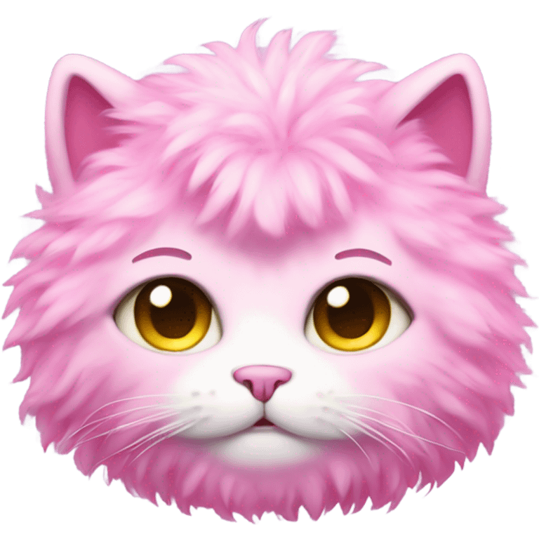 Pink full body fluffy cat with glitter emoji