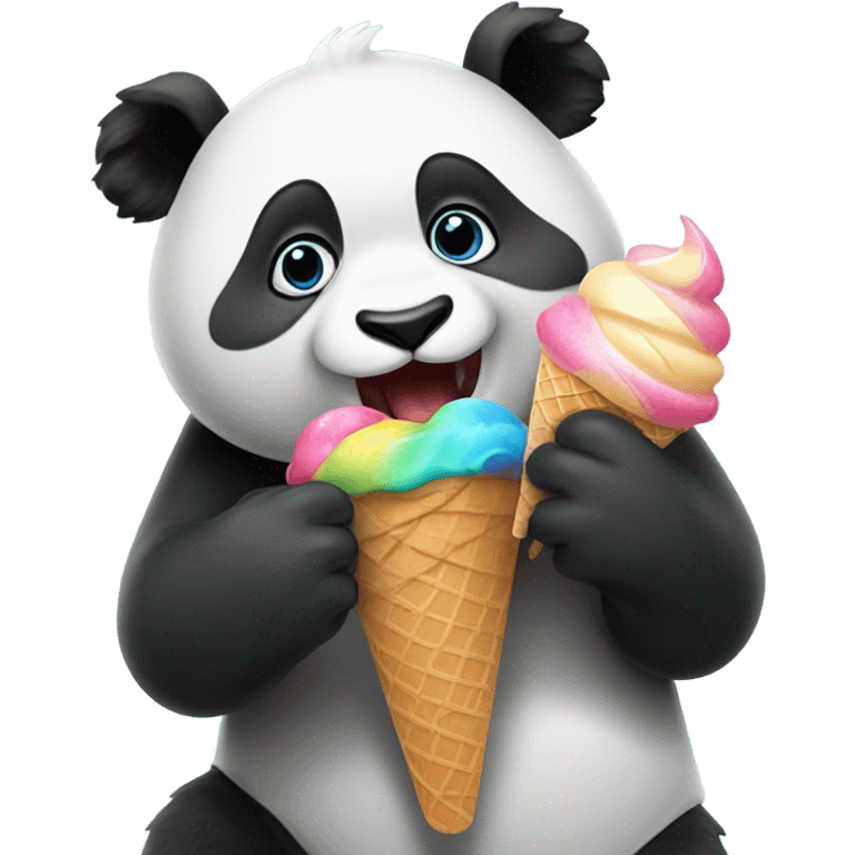 Panda eating ice cream emoji