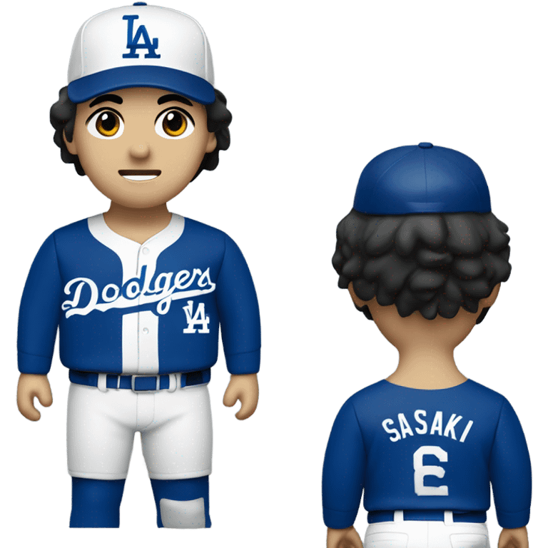 Roki sasaki in a dodger uniform  emoji