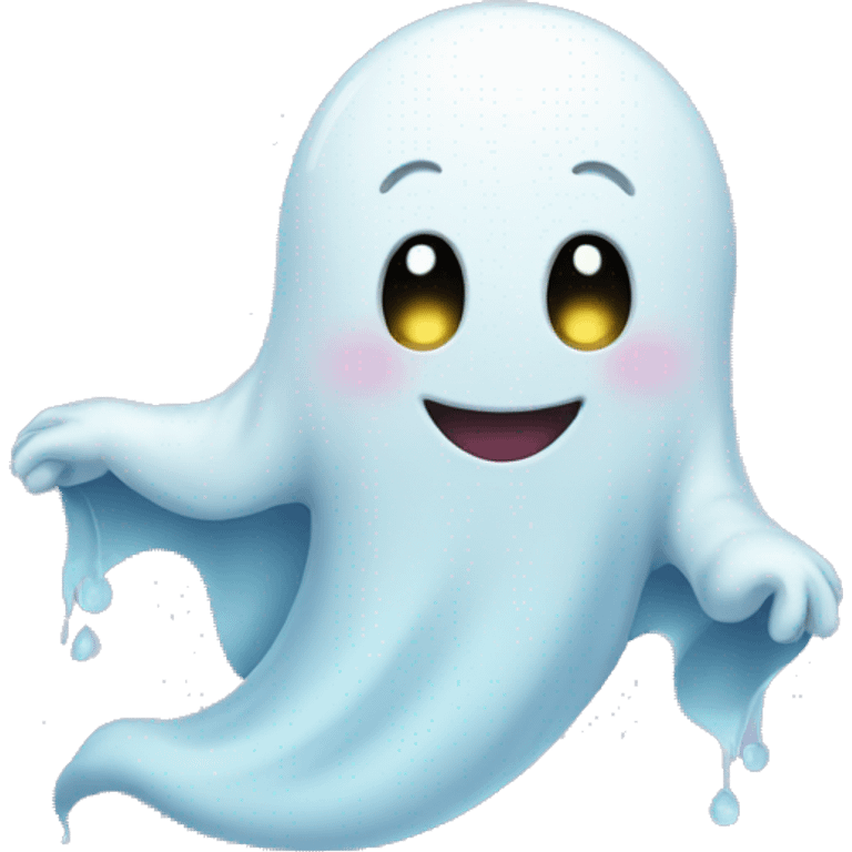 A cute ghost saying good night emoji