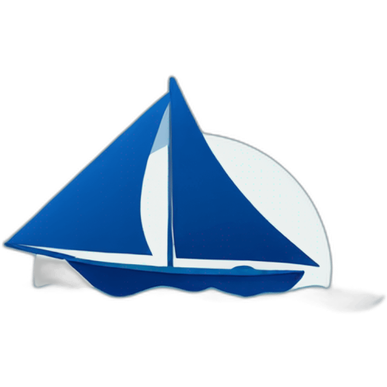 a blue sailing boat silhouette on the sea emoji