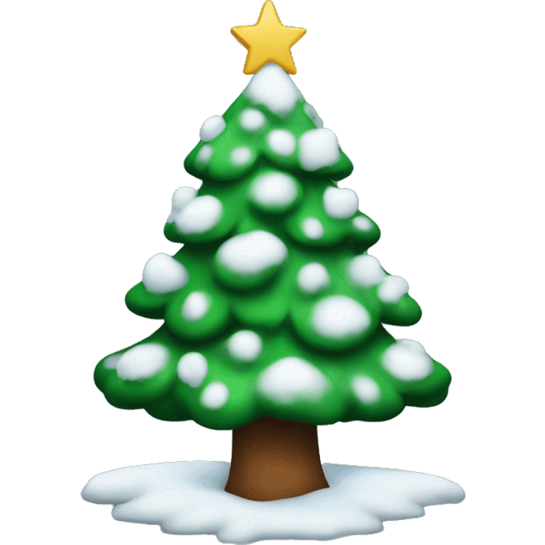 A Christmas tree with snow on top emoji