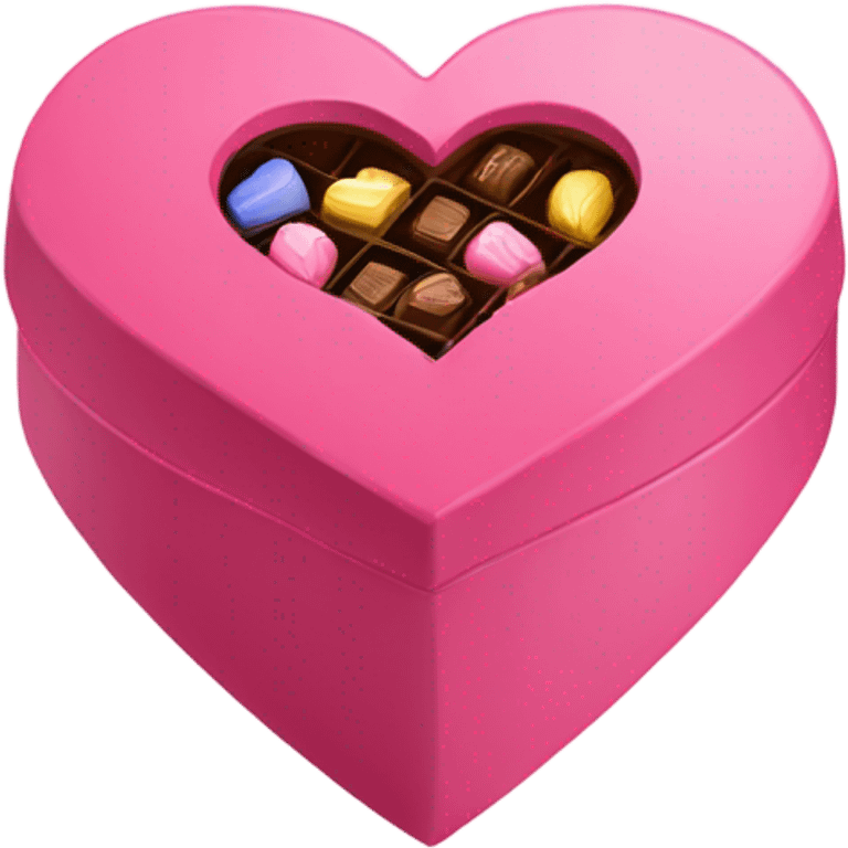 Pink heart box with chocolates  emoji