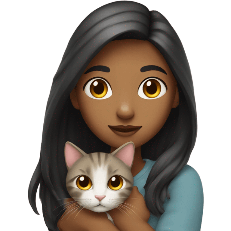 girl with cat emoji