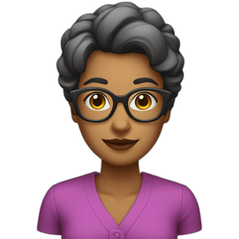 Maestra bonita con gafas emoji