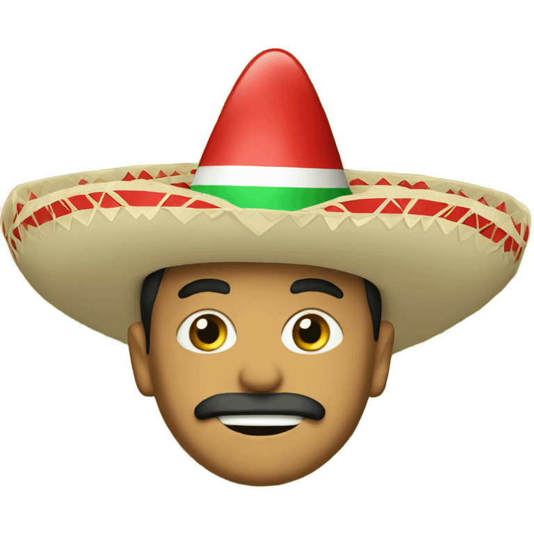 Mexican with red green and white nacho hat with gauc emoji