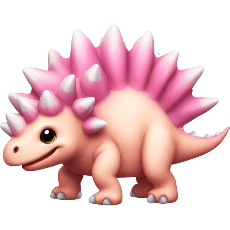 cute stegosaurus light pink emoji