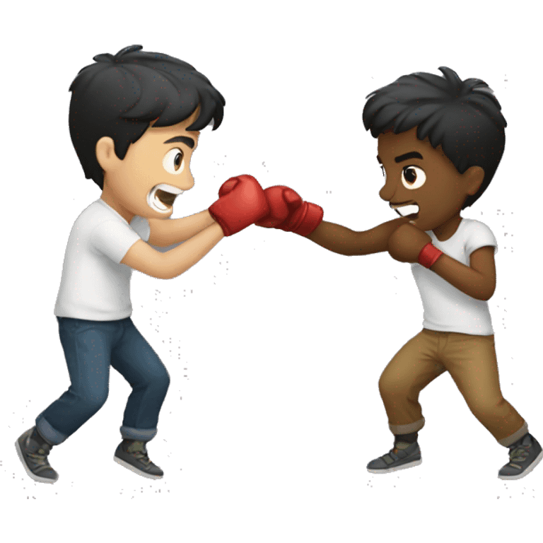 A boy fighting a boy  emoji