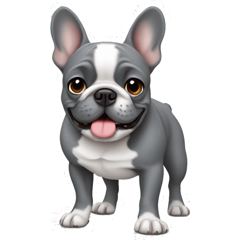 Grey French Bulldog  emoji