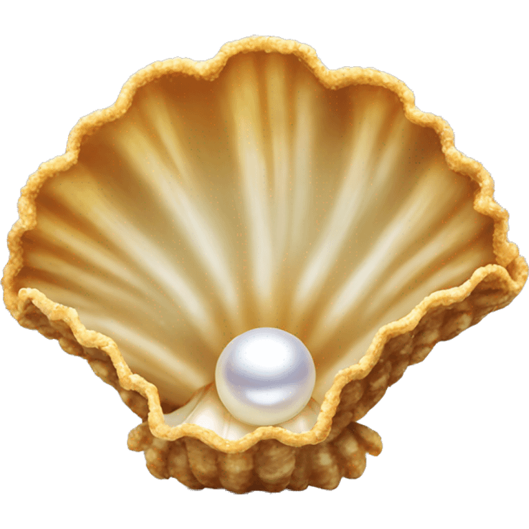 deep fried clam shell with pearl inside emoji