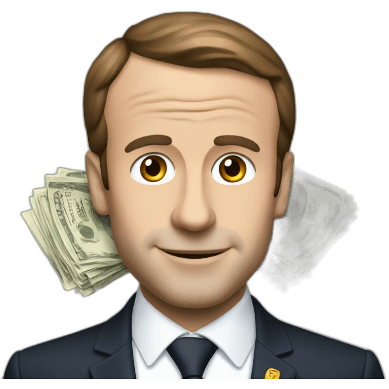 macron with money emoji