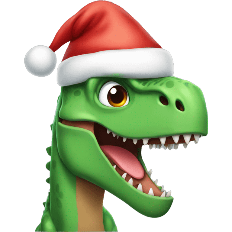 dinosaur wearing a santa hat emoji