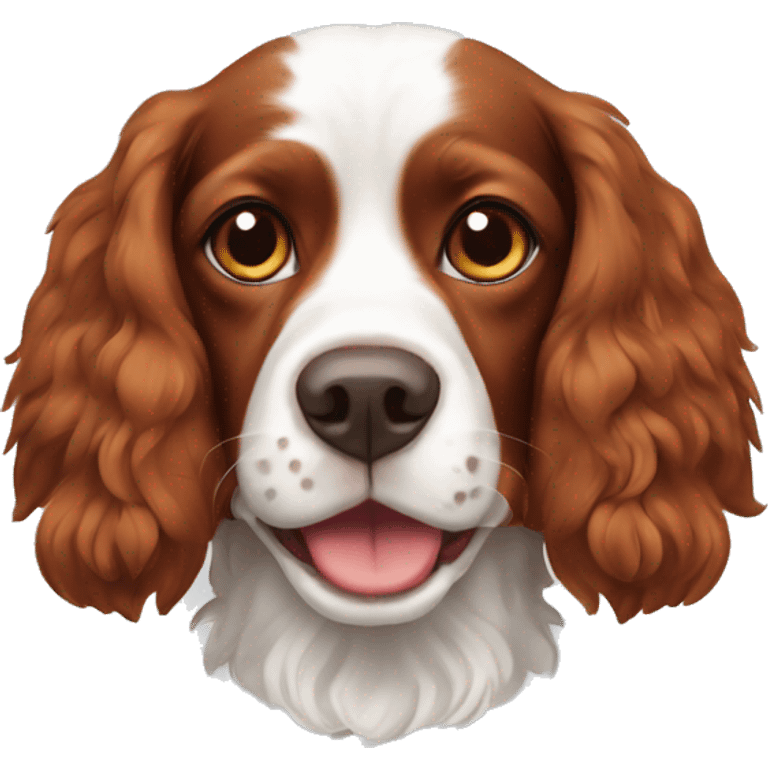 Red and white french britanny spaniel dog emoji