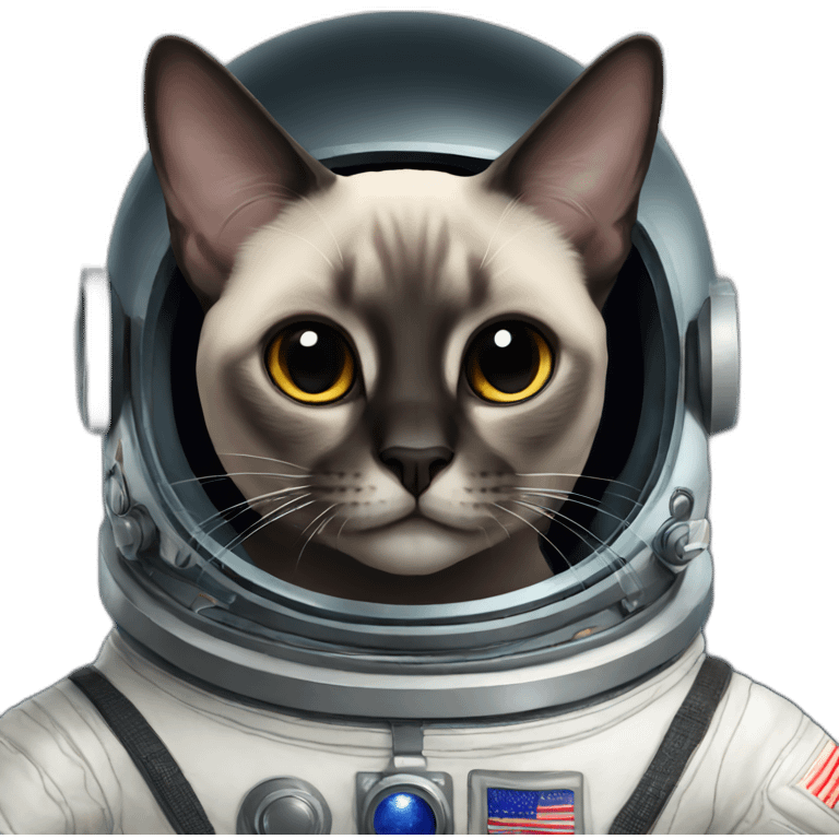 astronaut dark siamese cat emoji