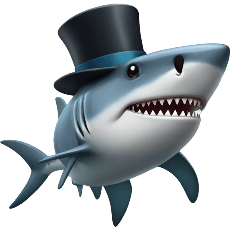 Shark with tophat emoji