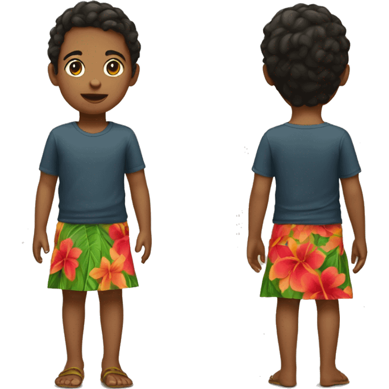 Little boy wearing lavalava skirt emoji