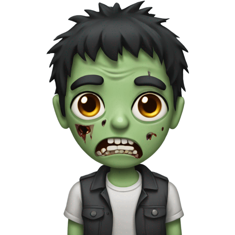 boy zombie with black hair emoji