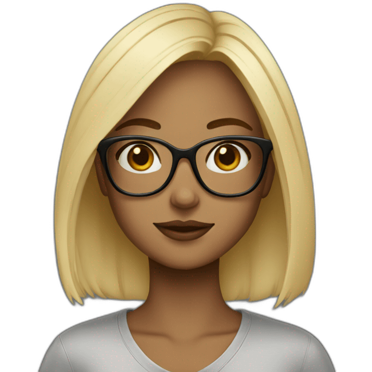 Girl with glasses ai blonde emoji