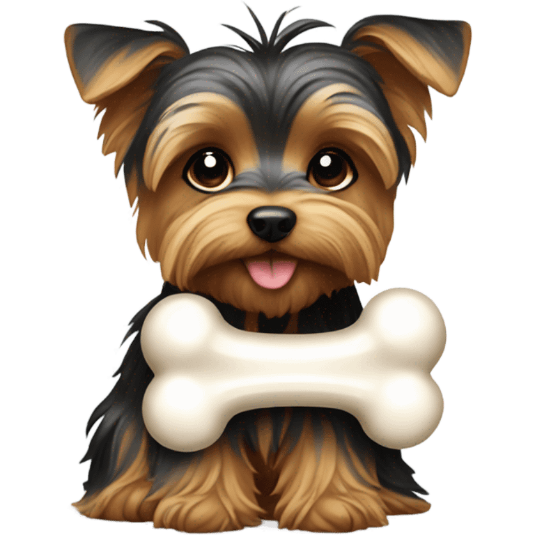 Yorkie with a bone  emoji