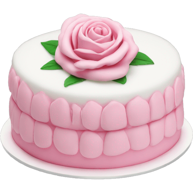 Pink and white rose cake emoji