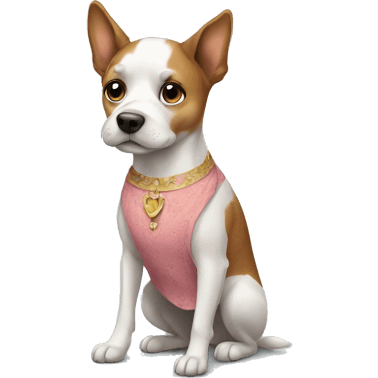 Dog wearing dress emoji