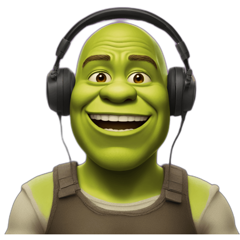 Shrek enjoyed techno party emoji