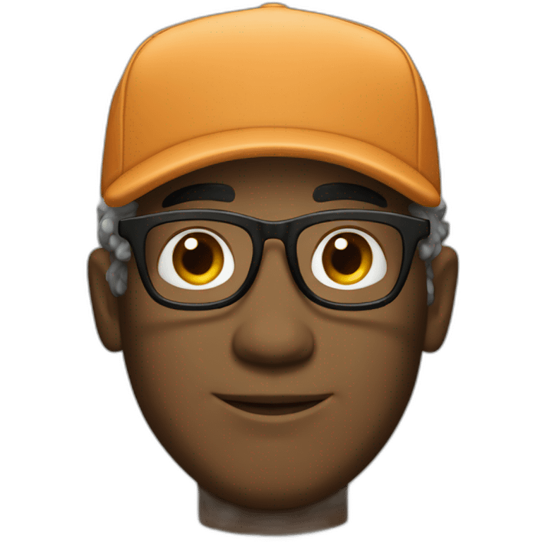 white curly man with cap and glasses emoji