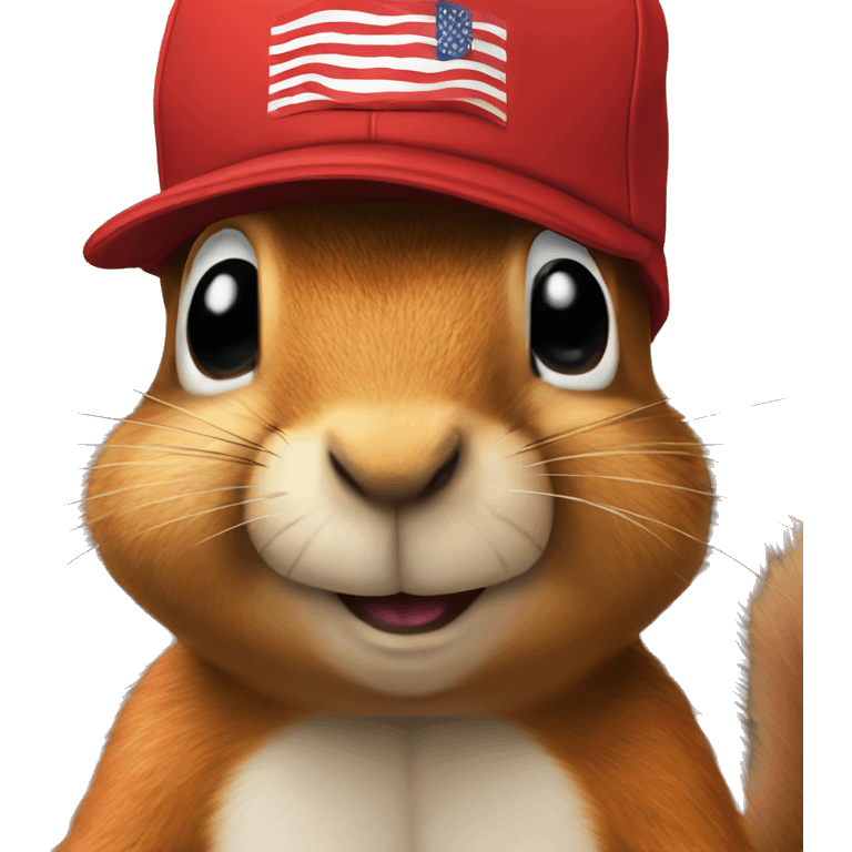 Squirrel wearing trump hat emoji