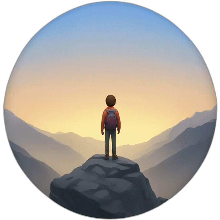 A person alone on a mountain  emoji