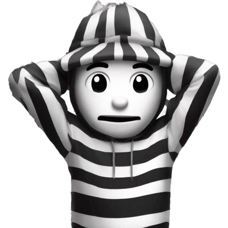 Robber wird a bah of money black and whit stripes emoji