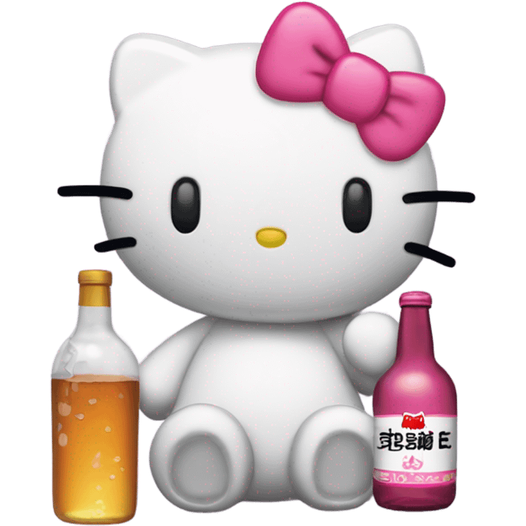 Hello kitty depressed tears with alcohol hello kitty emoji