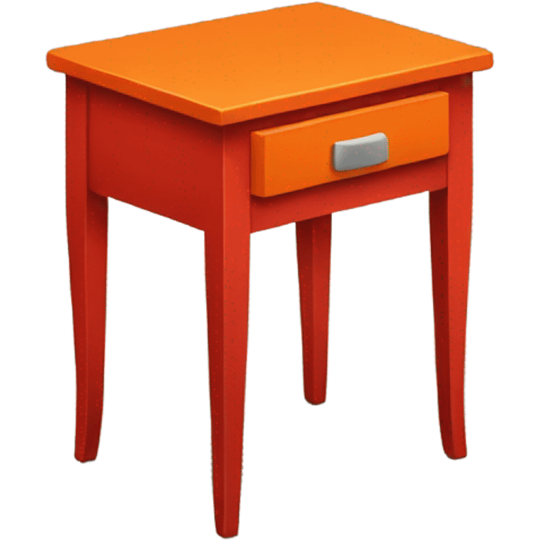 Sidetable is red with an orange drawer. emoji