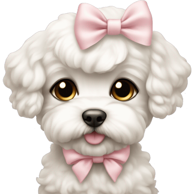 schichon puppy with pale pink bow emoji