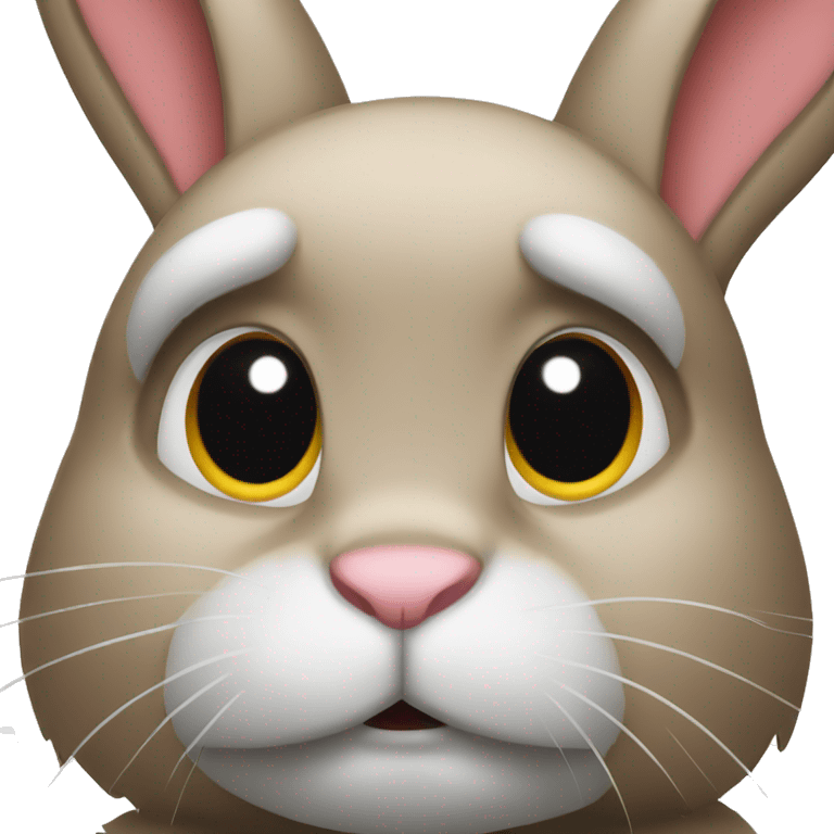 Rabbit with bad attitude emoji