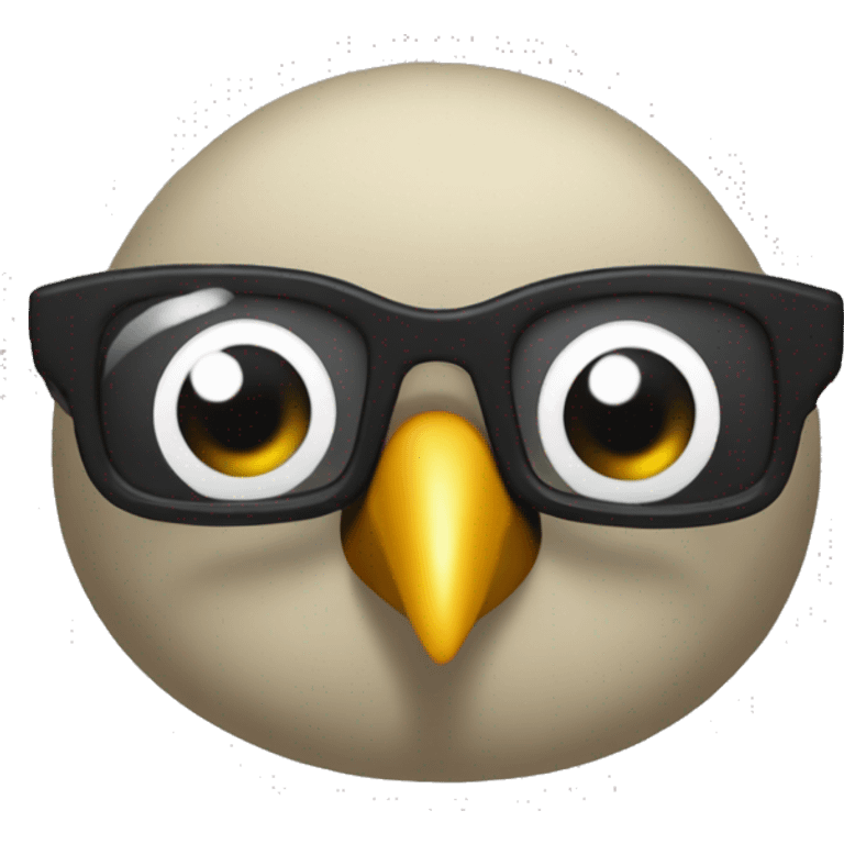 Pájaro loco lentes  emoji