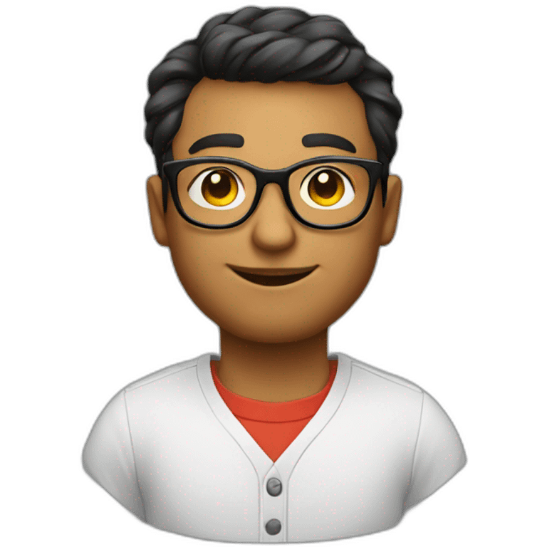 beautiful nerd backend developer with round glasses emoji