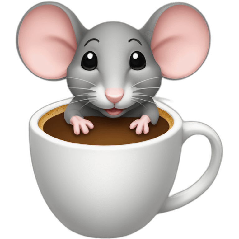 Mouse drink coffee emoji