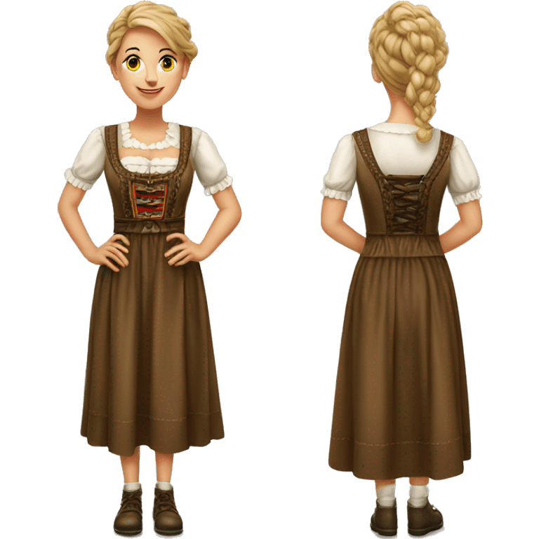 Realistic traditional oktoberfest drindl dress only. emoji