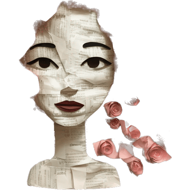  lady face made of 420 origami newspaper roses hemp leaves lantern fairy lights burning paper flowers and hemp leaves in hair  emoji