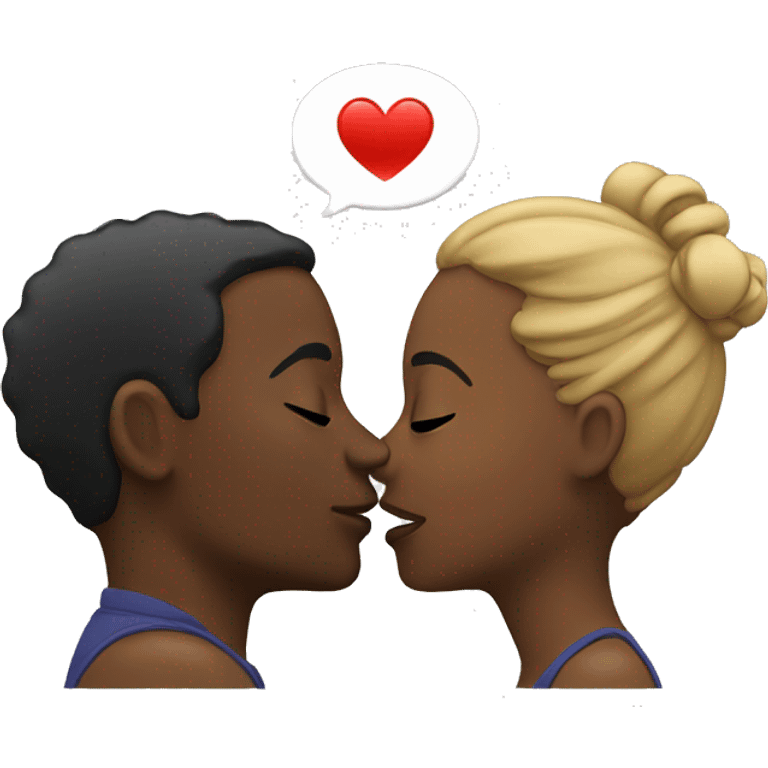 Black couple kissing emoji