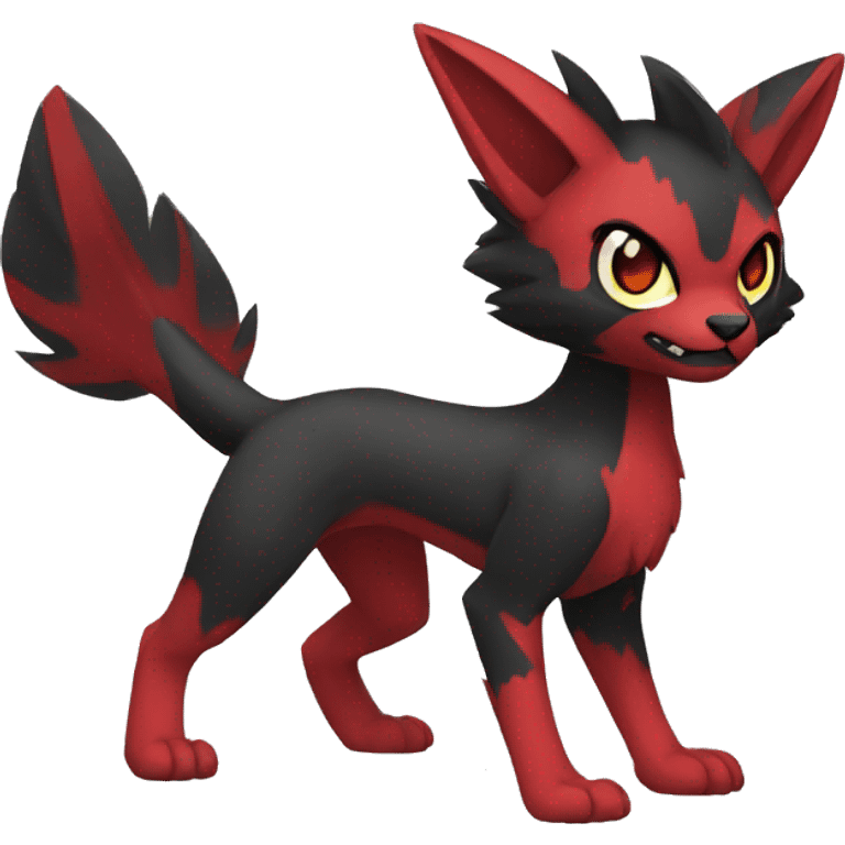 cool edgy black red animal hybrid Fakemon full body emoji