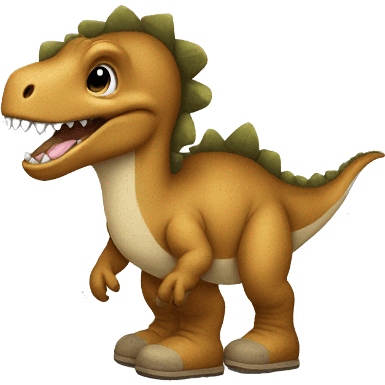 Dinosaur with uggs emoji