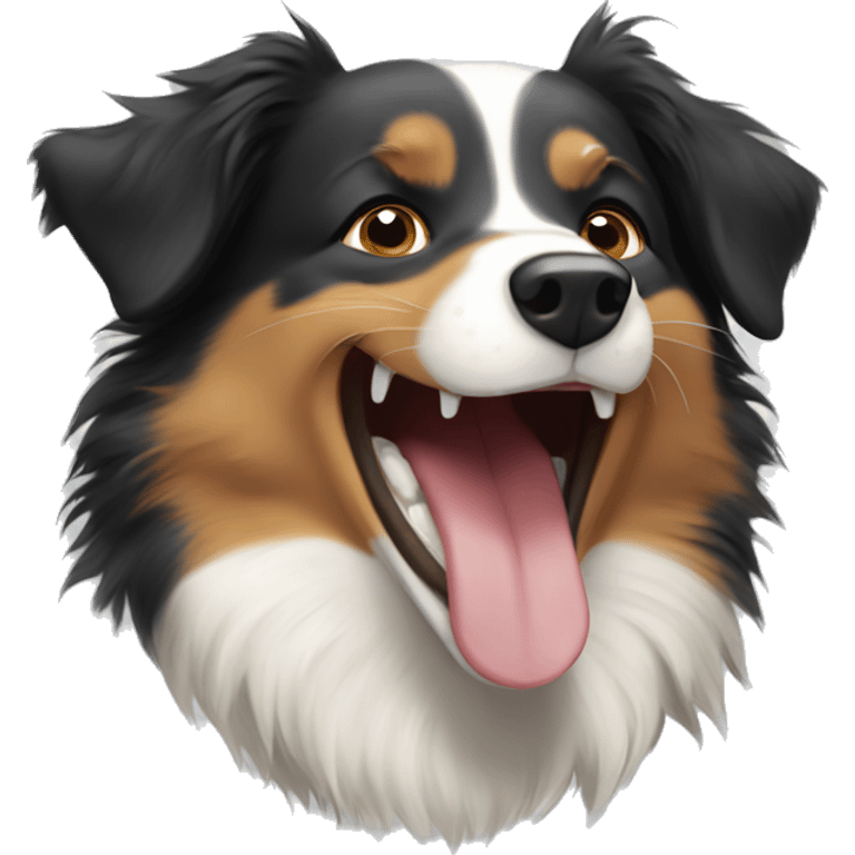 Australian Shepherd laughing  emoji