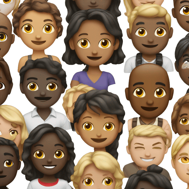 A detailed emojis with no mistakes on different races coming together emoji