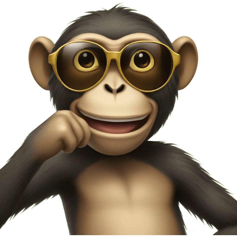 Happy monkey with sunglasses emoji