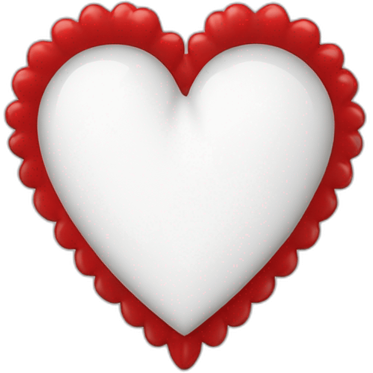 Drapeau Vendée coeur Vendéen double coeur rouge, couronne rouge sur coeur, fond blanc emoji