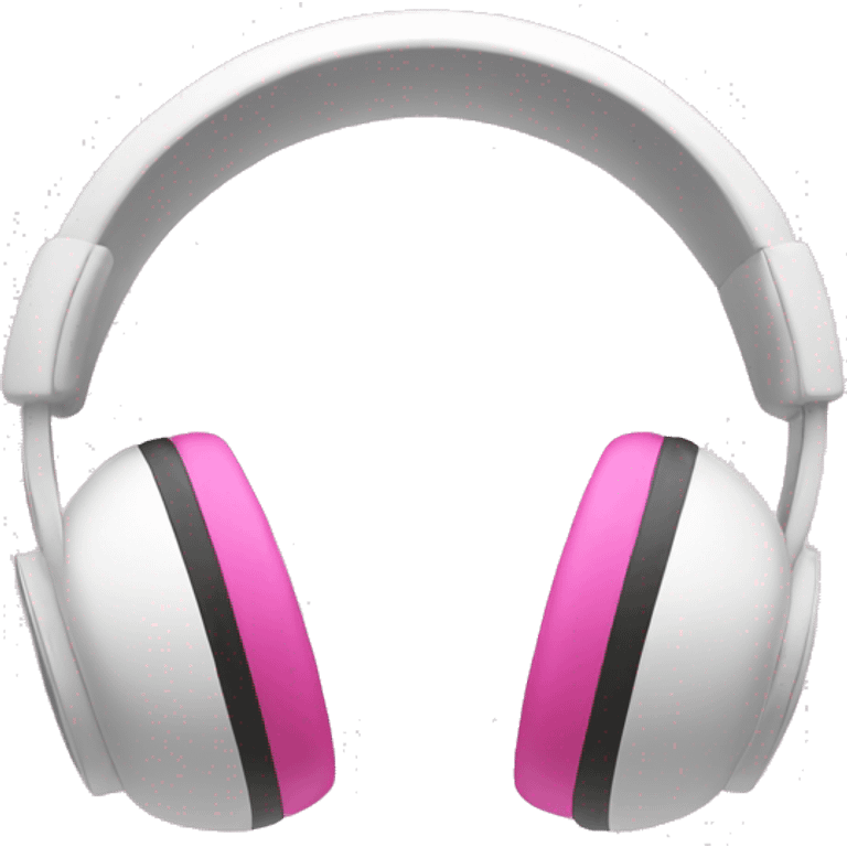 White headphones with pink bows emoji