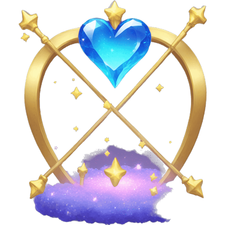 magic sparkling blue heart emoji